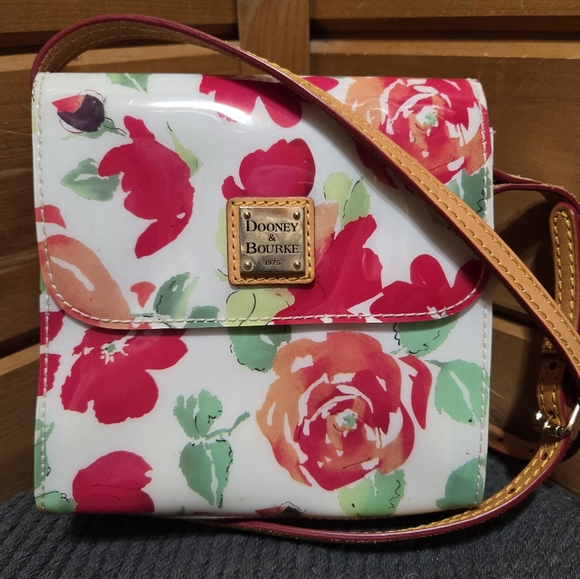 Dooney & Bourke Handbags - Dooney & Bourke Rose Garden Flower Leather and PVC Crossbody Bag